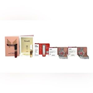 NEW 5 Pc paco rabanne Set: Olympea, Fame, Famous Lipcolor Matte, Mini Blushers